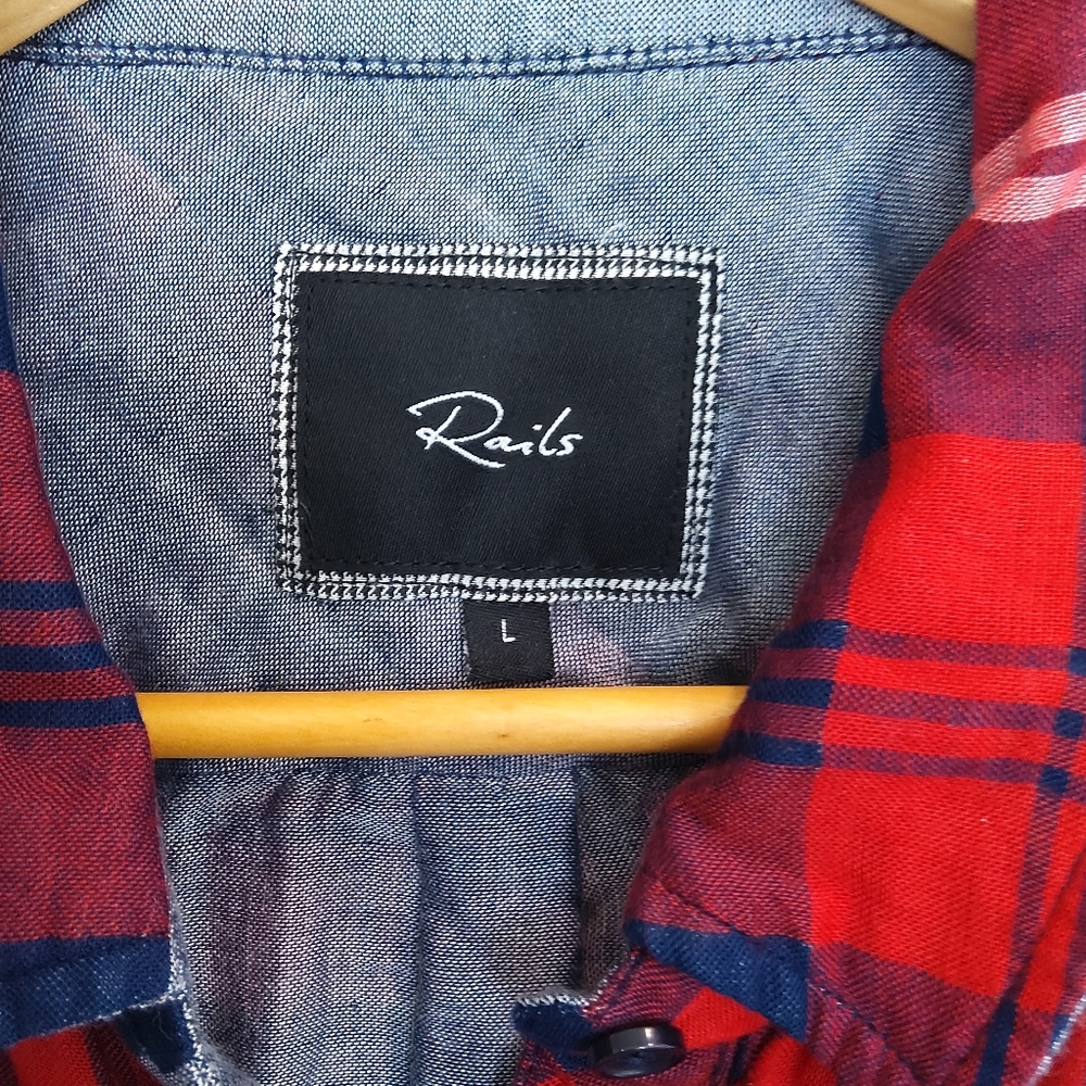 Nwot ! Rails Red Blue Button Down Flannel Shirt - image 2